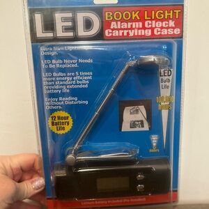LED Book Light Alarm Clock Carrying Case - Black